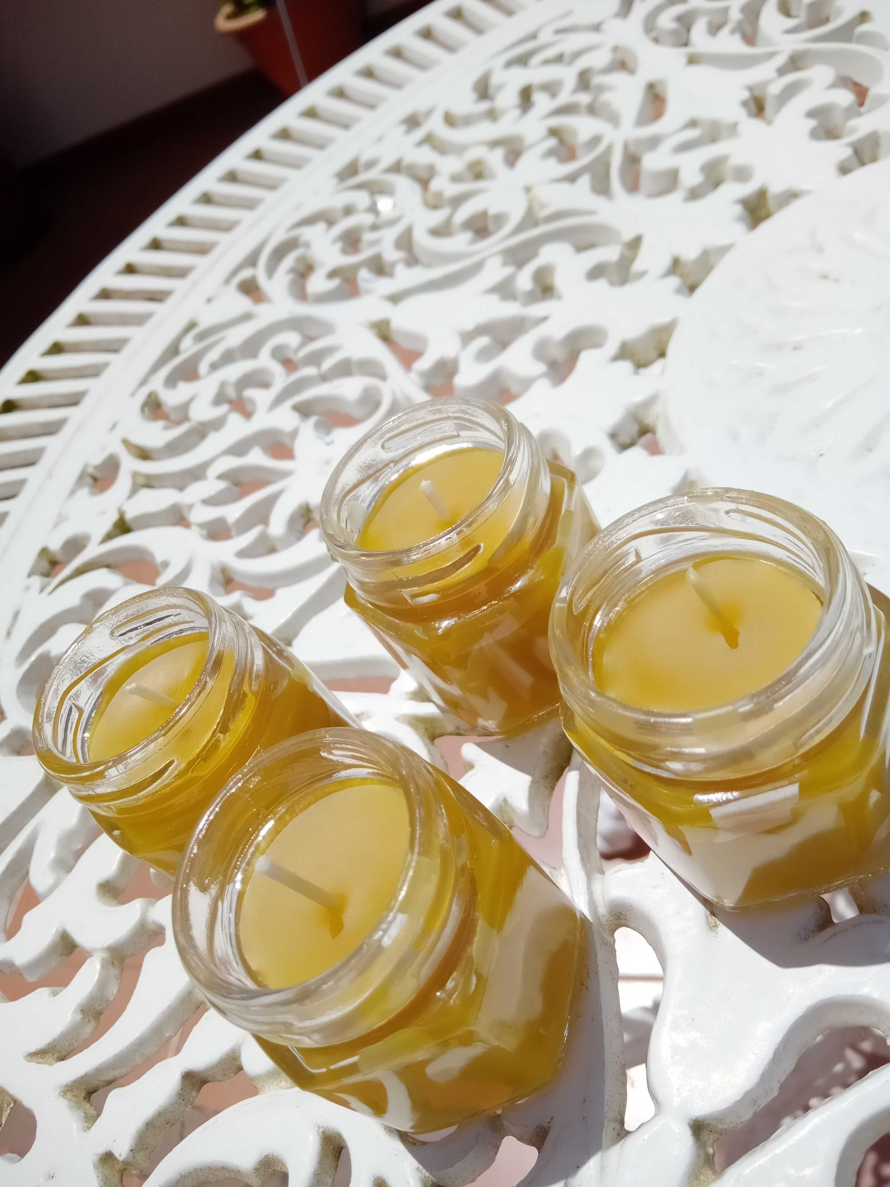 Velas em frasquinho colmeia 100% cera de abelha