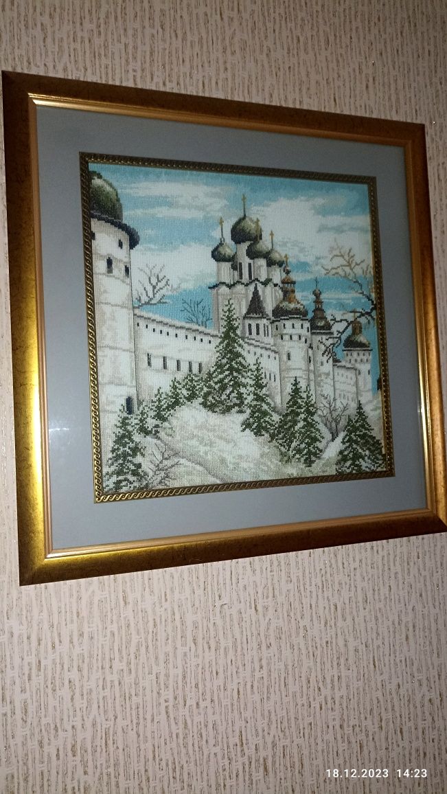 Картина вишита хрестиком, нитки ДМС
