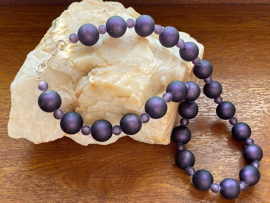 Fioletowy Naszyjnik Szkło