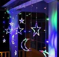 Girlanda Łańcuch świetlny księżyce 6W Multicolor 50L świąteczne
