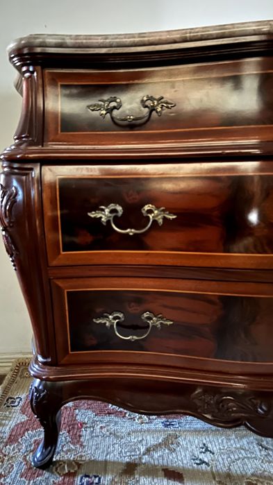 Cómoda em cerejeira com tampo em pedra (120x50 cm)