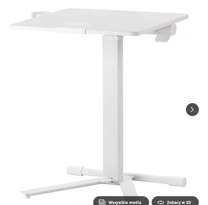 IKEA MITTZON Stolik z kółkami na laptop, biały, 66x50 cm