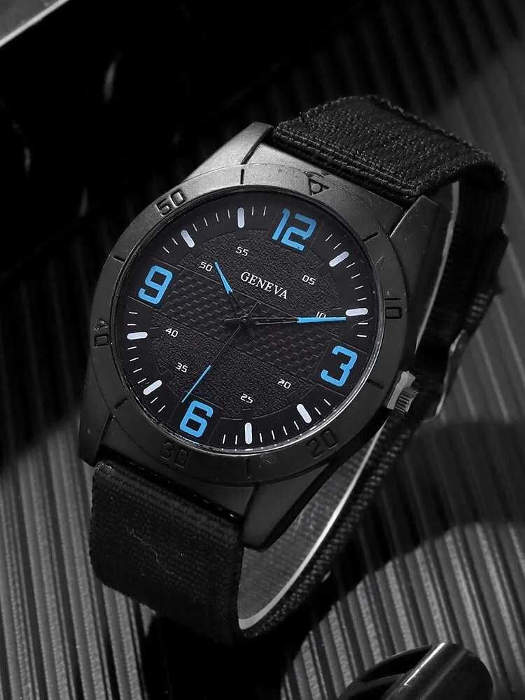 relogio+pulseiras black blue