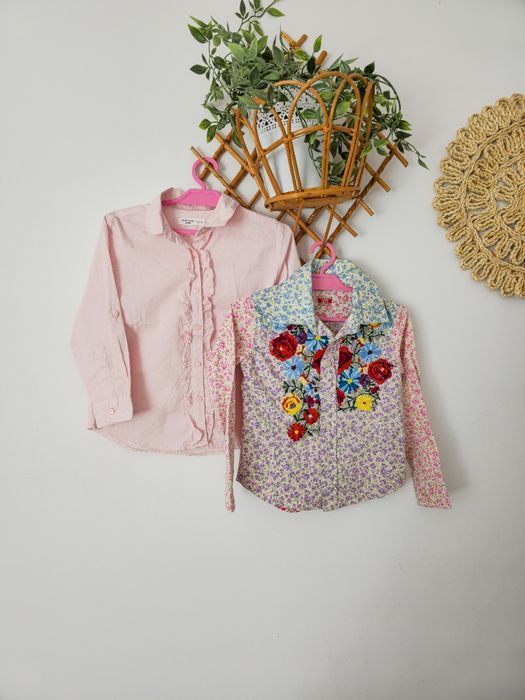 Zestaw koszula pudrowy róż kwiaty 104 Sinsay