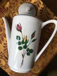 Kahla Germany, dzbanek, róże, przejrzysta porcelana , vintage