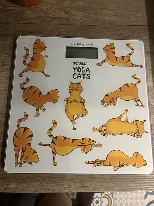 електронні підлогові ваги Scarlett SC-BS33E077 з малюнком "Йога котів"