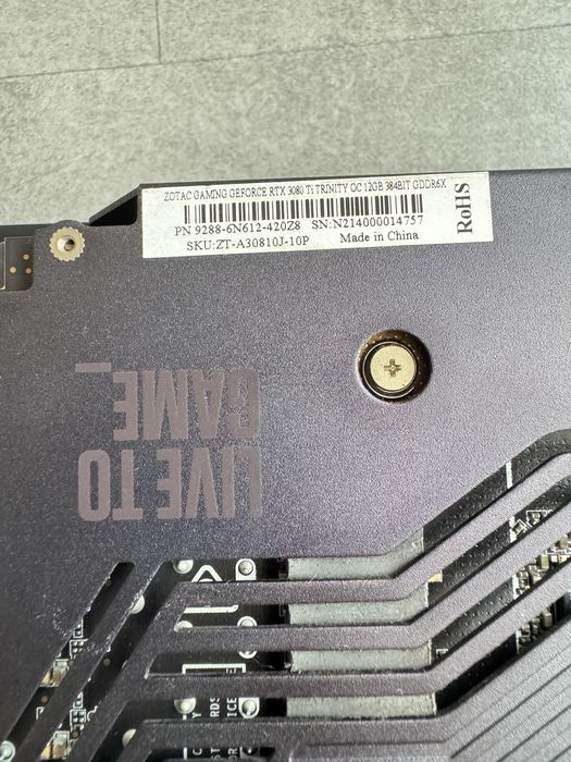 Zotac Rtx 3080 Ti Trinity OC 12GB