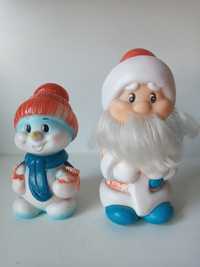 Резиновые игрушки дед Мороз снеговик