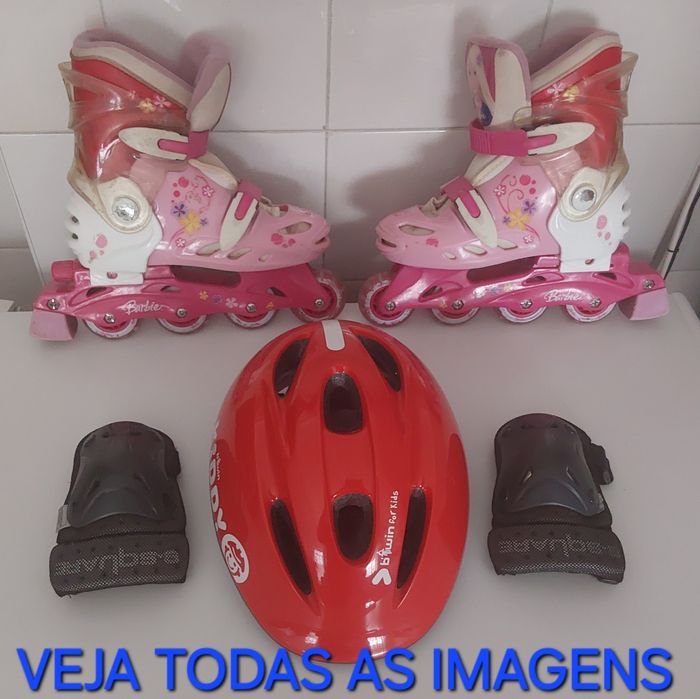 PATINS 4 EM LINHA MAIS ACESSÓRIOS.Casa,Rua,Desporto,Exercitar,Jardim.