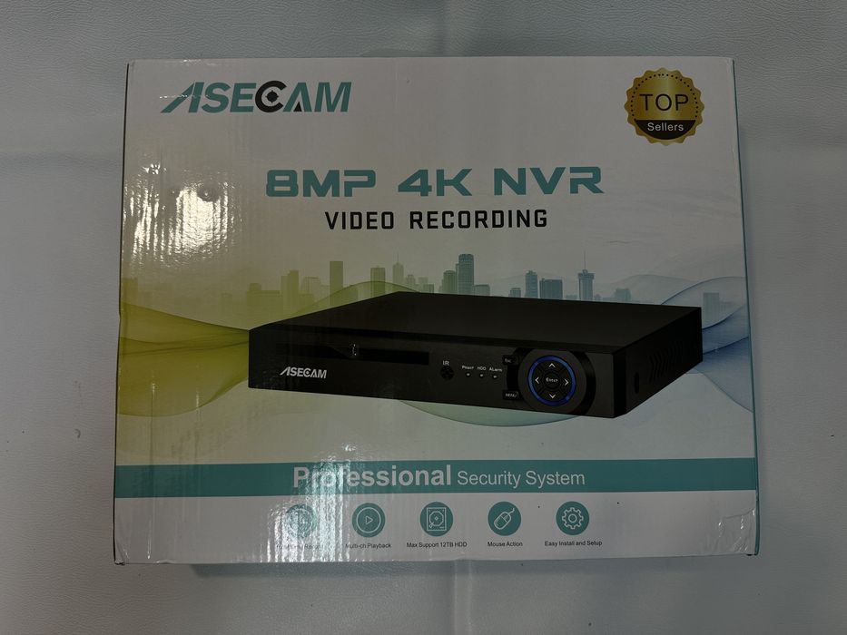 Rejestrator NVR ASECAM 16CH 8MP 4K z dyskiem 2TB HDD