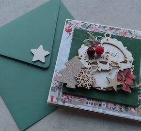 Kartka świąteczna kartka ręcznie robiona kartka na Boże Narodzenie