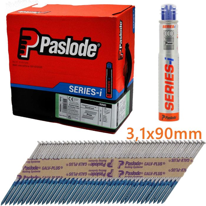 Gwoździe do gwoździarki pierścieniowe Paslode 3,1x90 1250 szt + 1 Gaz