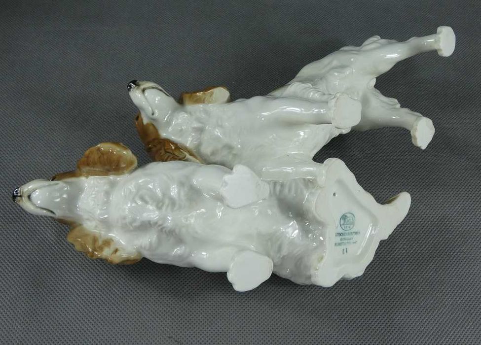 Figura porcelana Hutschenreuther dwa Cocker Spaniel pies 1970 - 1985