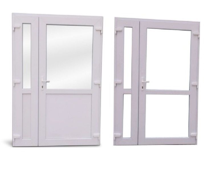 drzwi PCV zewnętrzne 125x210 dwuskrzydłowe złoty dąb nowe sklepowe pvc