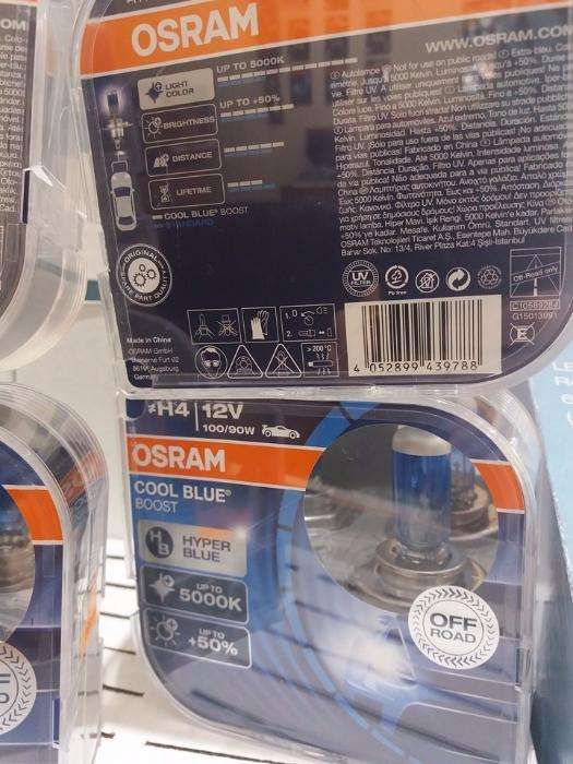 Lâmpadas H1 / H4 / H7 OSRAM Cool Blue Boost 5000k tipo xenon