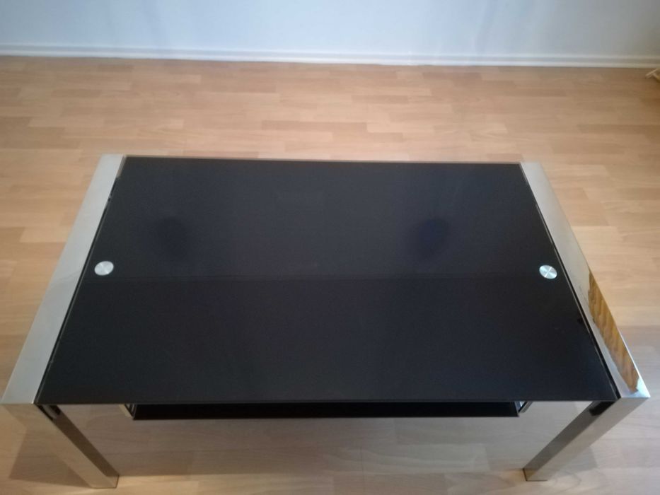 Ława czarno- srebrna z podnoszonym blatem