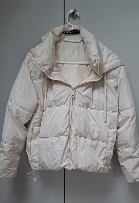 Kurtka zimowa jasna Zara 36