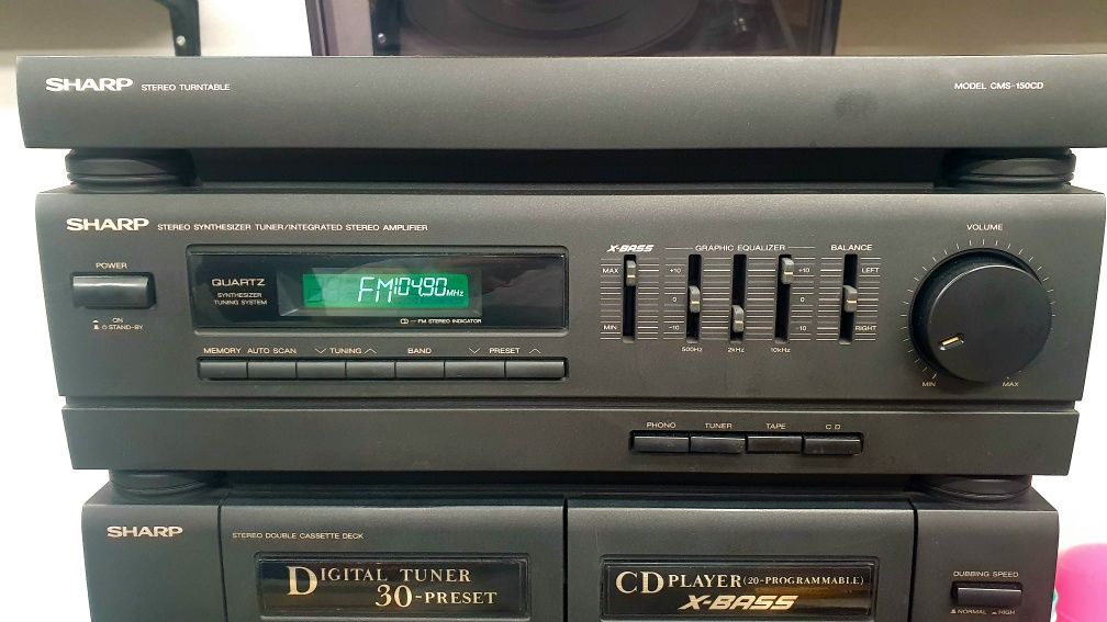Retro Wieża Sharp CMS-150CD z gramofonem