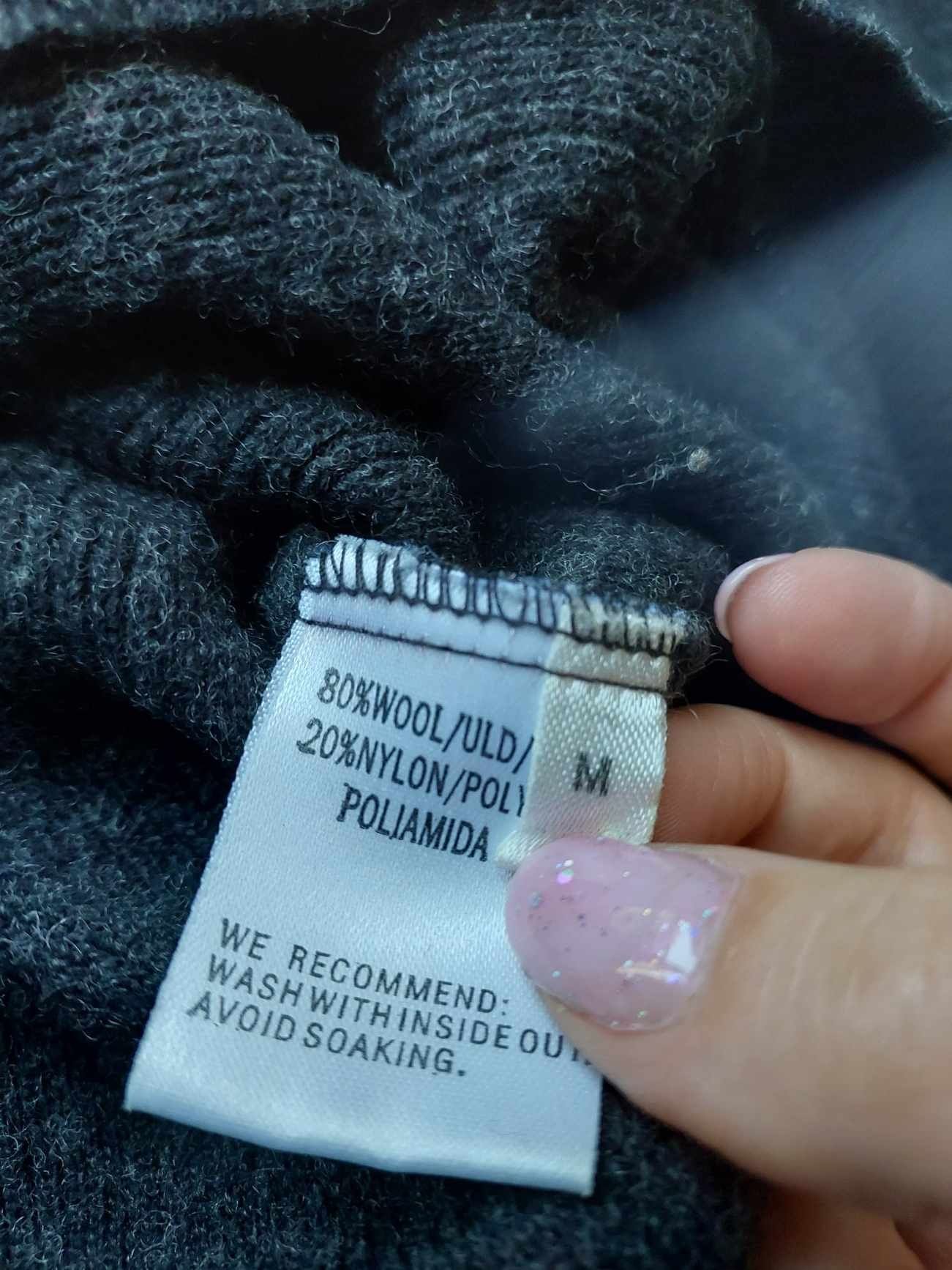 Sweter wełniany oversize, 80%wełny