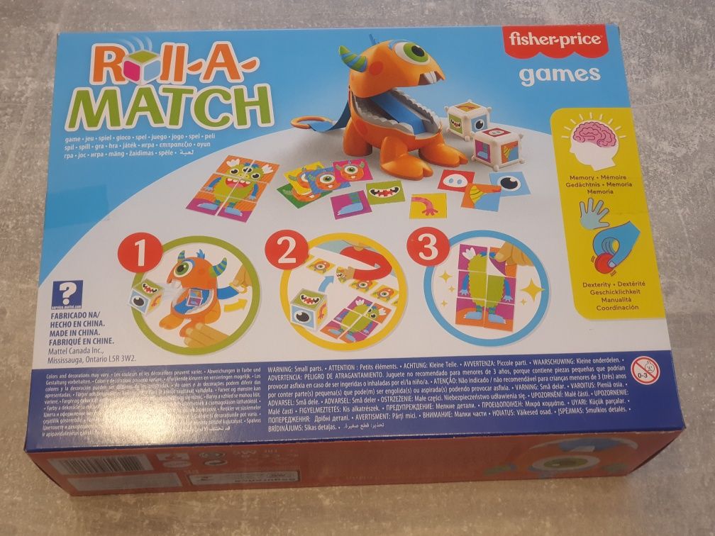 PL Fisher Price Gra towarzyska edukacyjna POTWORKOWE MEMORY Roll-A-Mat