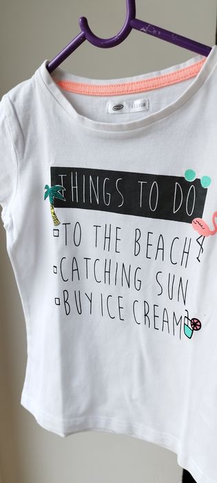 Zestaw koszulek z krótkim rękawem lato t-shirt 122 128 panterka