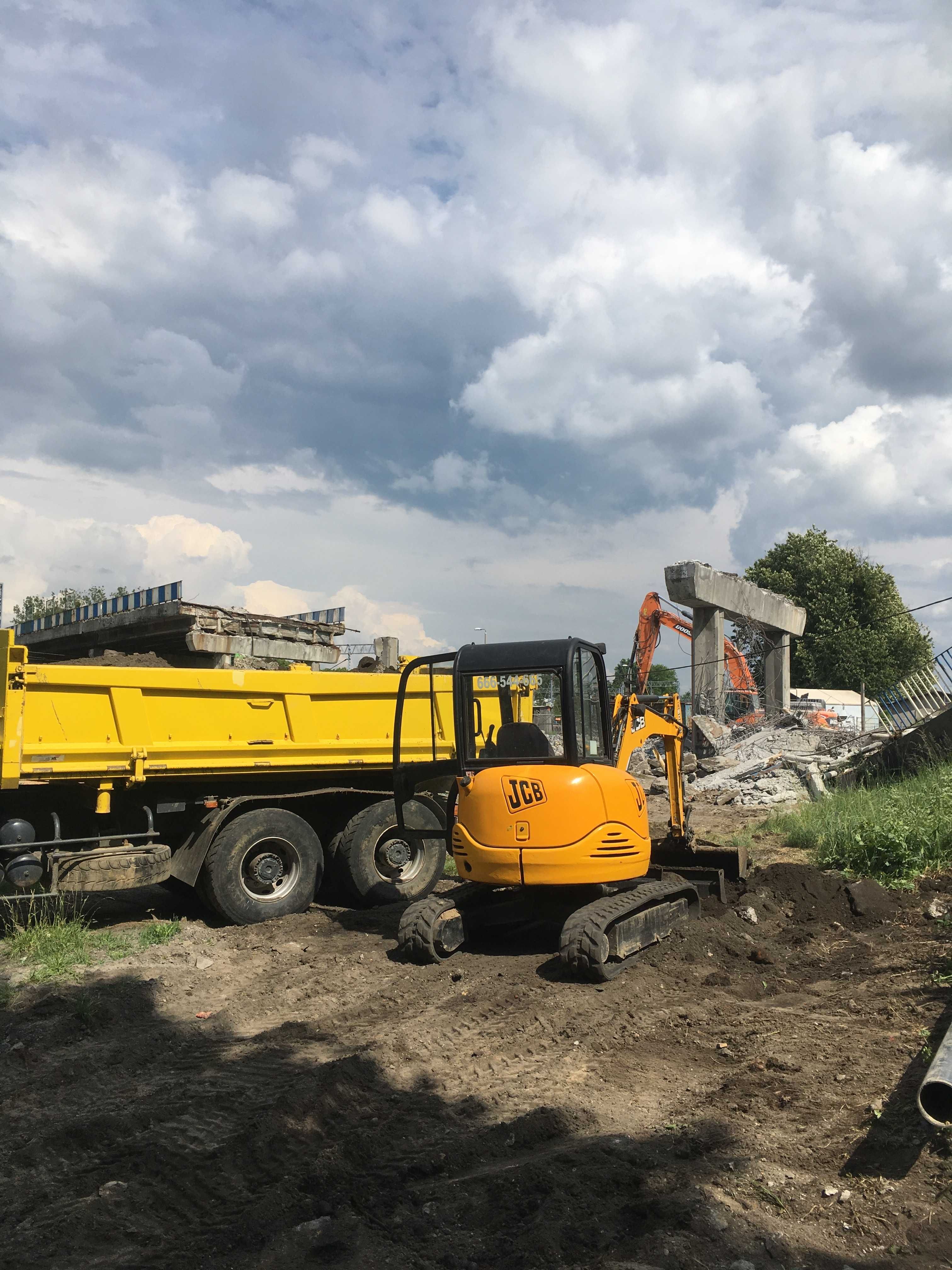 Uslugi koparko-ladowarka, minikoparka, wywrotka transport