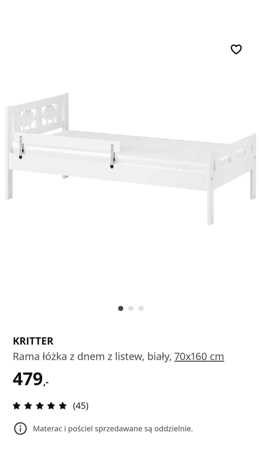 2 x Łóżko  dla dziecka Ikea Kritter.   Białe i Niebieskie