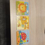 Puzzle drewniane, lew, żółw, zwierzęta, 3 szt. dla dzieci