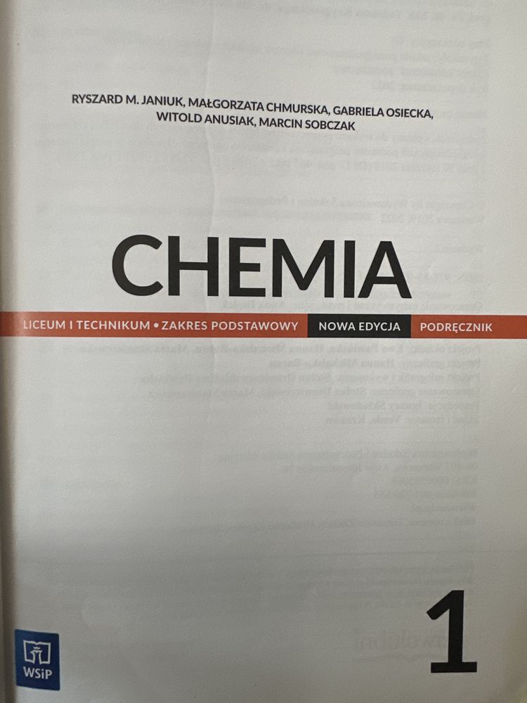 Chemia 1 zakres podstawowy