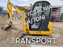 Wypożyczalnia wynajem minikoparki wozidło zageszczarka 24/7h