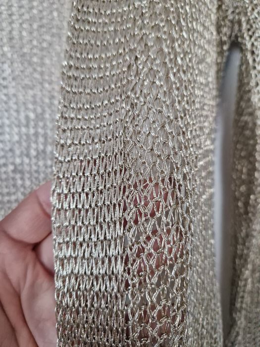 Złoty, metaliczny sweter/kardigan rozm. uniwersalny