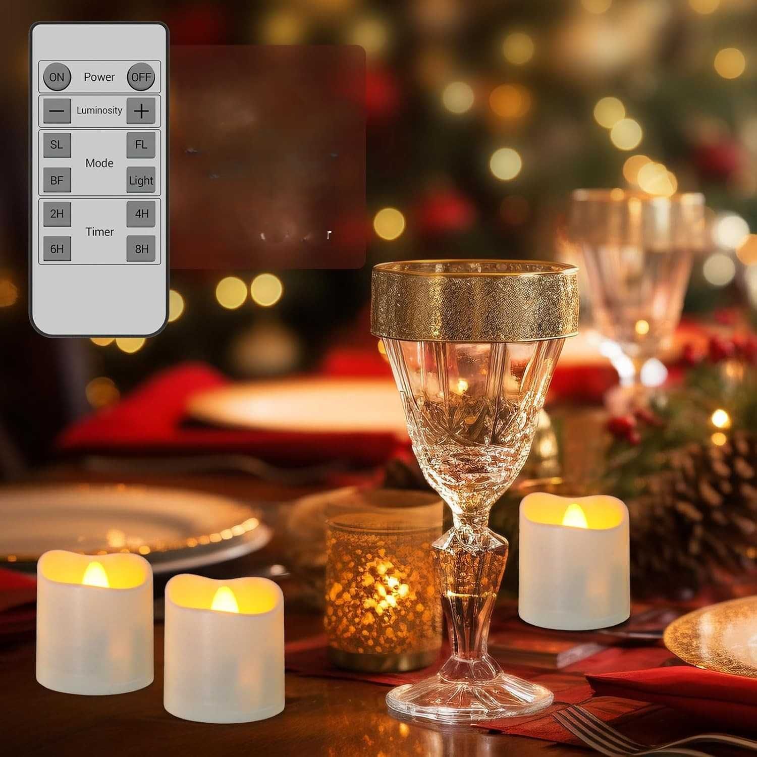 PChero 6x Świeczki LED na USB z pilotem i timerem – światło ciepłe