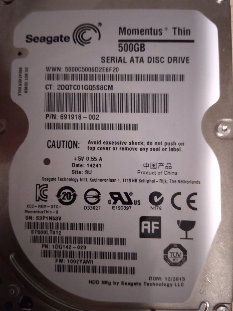 Dysk hdd SeagateATA 500gb 2.5 cala do laptopa