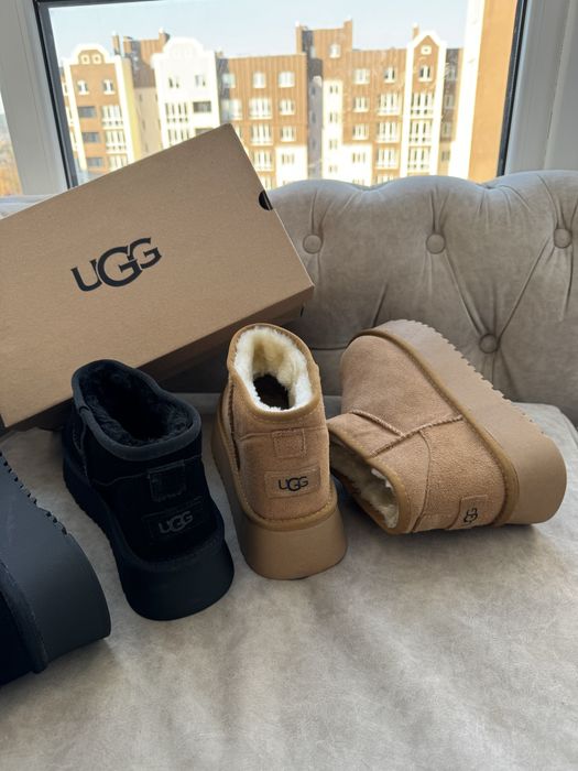 уги UGG mini platform натуральний замш. В наявності. Люкс. Чорні, рижі