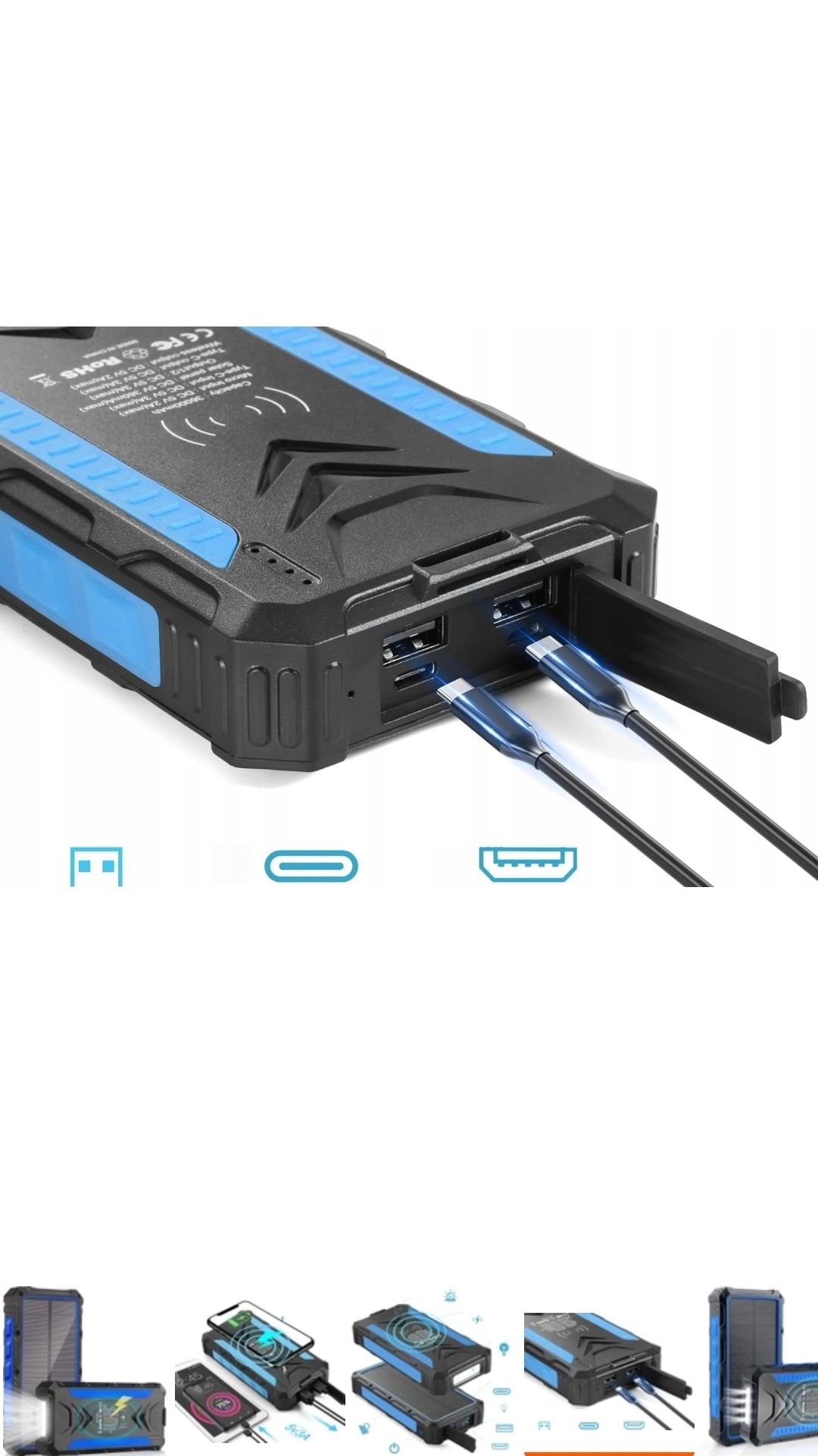 Powerbank  36000mah solarny