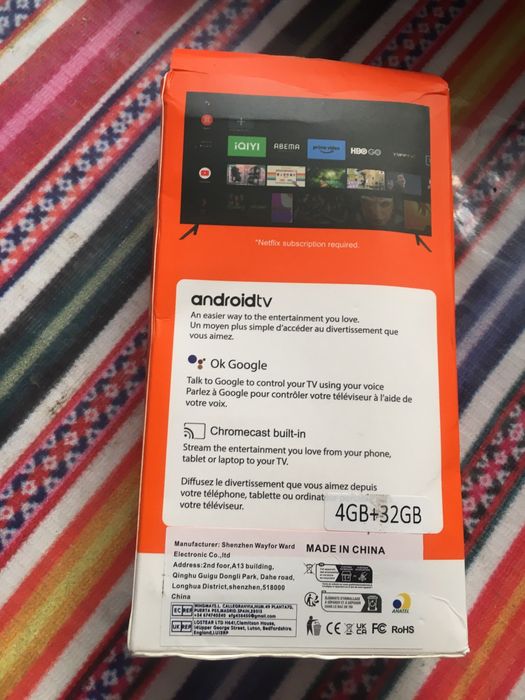Recetor Multimédia para TV - 4Gb RAM + 32Gb Rom - Android TV - Comando