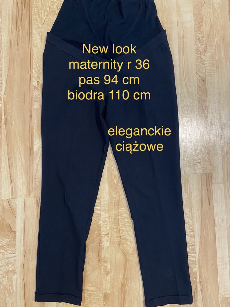 New look maternity rozm 36 czarne spodnie ciążowe cienkie eleganckie