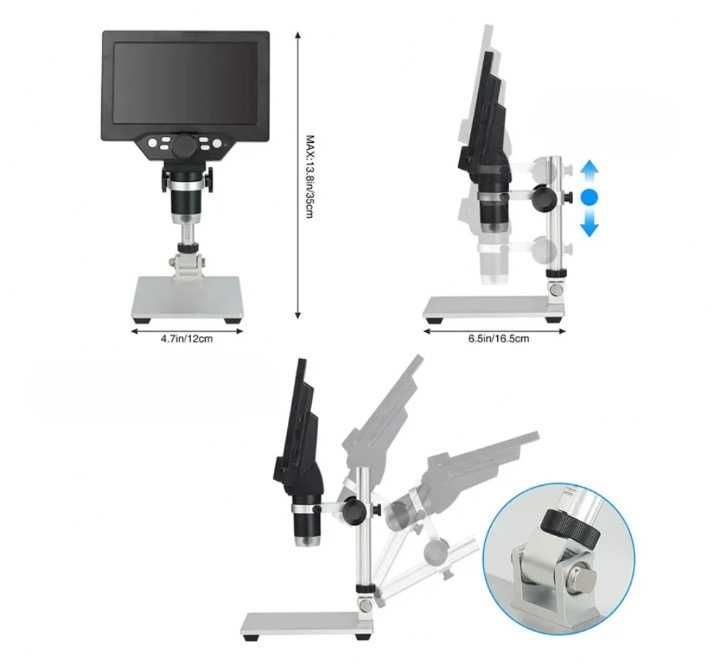 Funkcjonalny MIKROSKOP Cyfrowy z Wyświetlaczem LCD Zbliżenie do 1000X