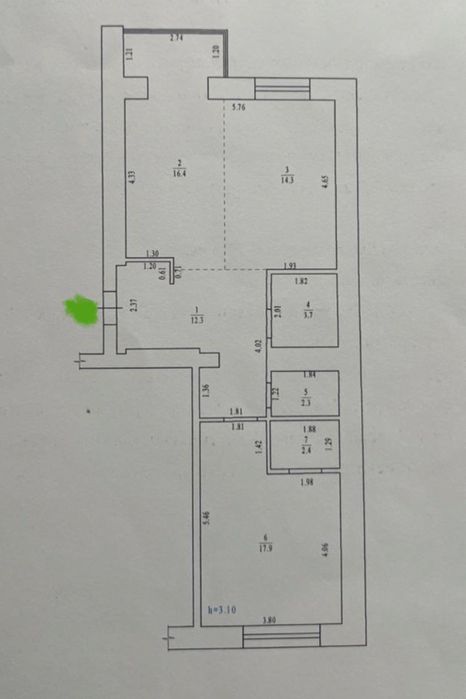 Продаж 2к, ЦУМ, новобудова, 69м2