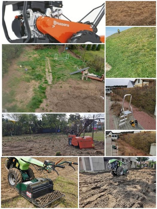 Usługi glebogryzarką, wertykulacja trawnika, koszenie trawy i inne