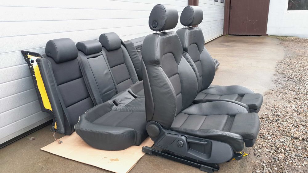 Czarne fotele półskóry S-line półskórzane wnętrze - AUDI A6 C6 / S6 C6