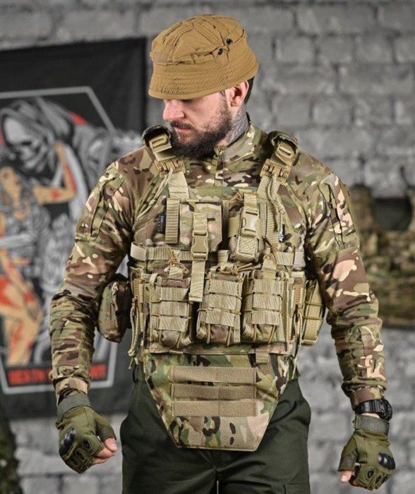 Плитоноска посилена Attack Statix Cordura 1000 MOLLE мультикам