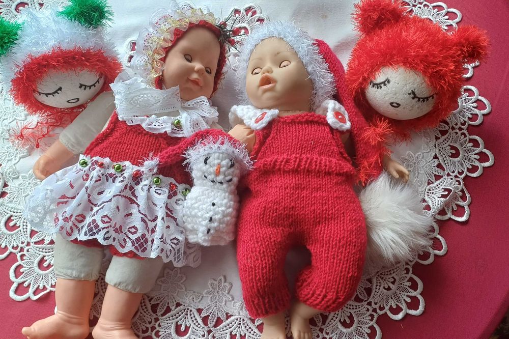 Zestaw ubranek świątecznych dla blizniąt 0-3mce