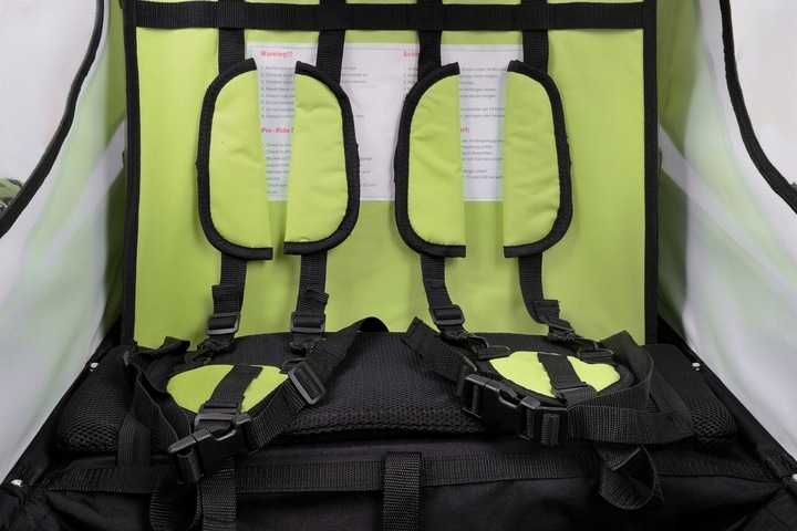 Przyczepka rowerowa 3w1 amortyzowana 2 dzieci LED jogger składana