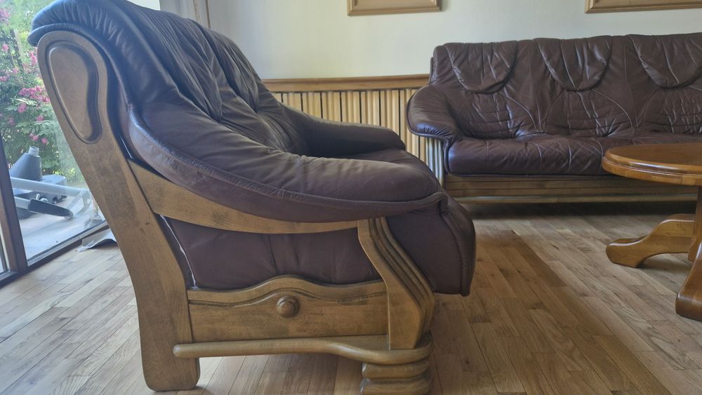 Komplet wypoczynkowy skórzany