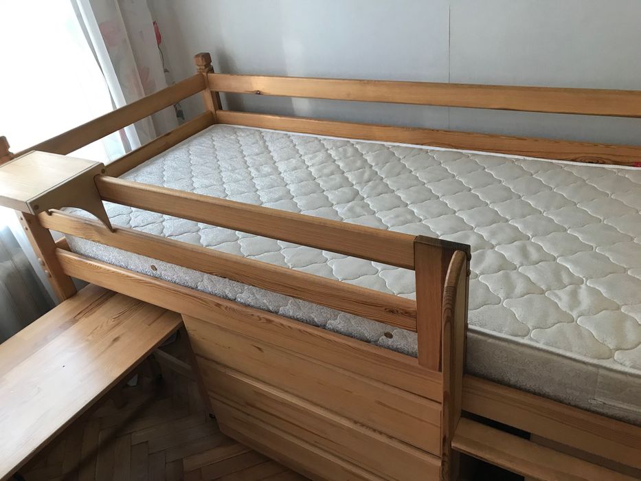 Дитяча спальня з комодами та столом