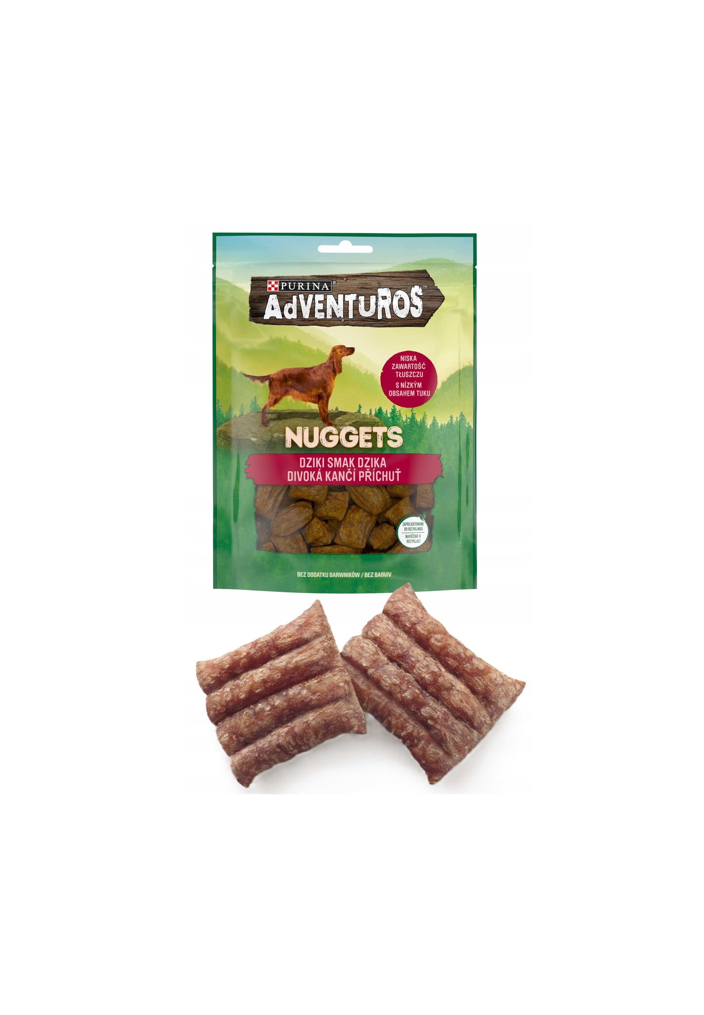 Przysmaki smakołyki dla psa do tresury ADVENTUROS Nuggets Dzik 90g