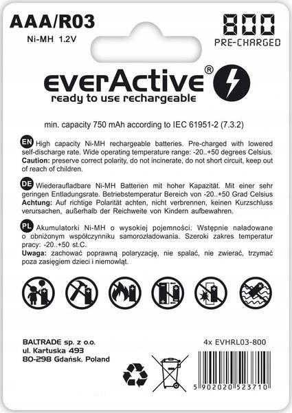 Akumulatorki AAA R03 800mAh 4 szt Eltrox Szczecin