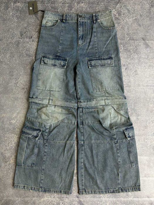 Джинси Balenciaga Cargo faded baggy штани archive синие джинсы сині