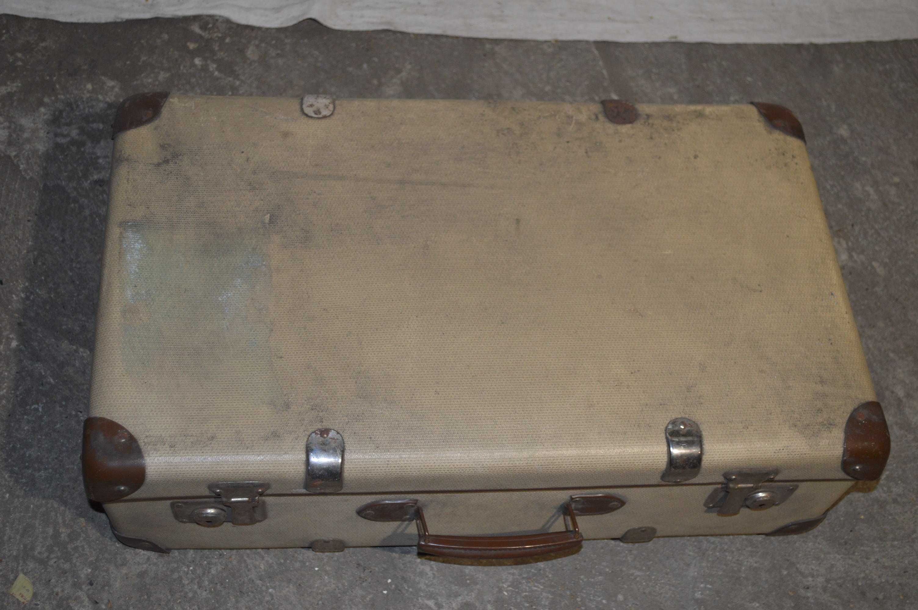 walizka prl stary kufer podróżny antyk retro 64x37x19